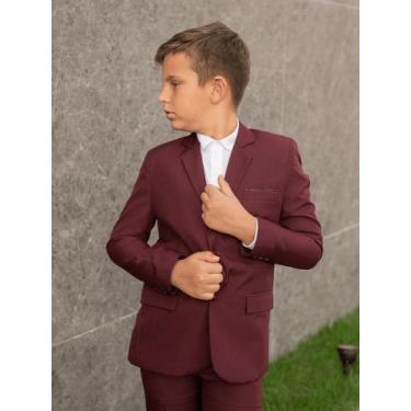 Imagem de Terno Social Infantil Slim Otima Qualidade Diversas Cores - Nero, Verm