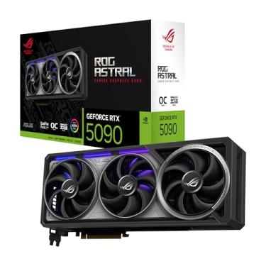 Imagem de ASUS Placa gráfica ROG Astral GeForce RTX™ 5090 OC Edition para jogos (PCIe® 5.0, 32GB GDDR7, HDMI®/DP 2.1, 3.8 compartimentos, design de 4 ventiladores, ventiladores de tecnologia axial, câmara de
