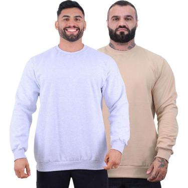 Imagem de Kit 2 Blusa de Frio Moletom Basic MXD Conceito Sem Capuz Lisas-Masculino