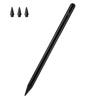 Imagem de Caneta Stylus para iPad A16 11ª 10ª 9ª 8ª 7ª 6ª geração, iPad Pro 12.9 11 33.0 cm M4, iPad Air M3 M2 5ª 4ª 3ª geração, iPad Mini A17 Pro 7 6 5, para Apple Pencil Pro 1ª geração alternativa (preta)