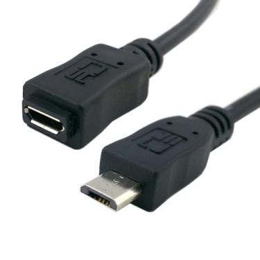Imagem de chenyang Cabo de extensão micro USB 2.0, cabo de extensão de carregamento de dados micro USB 5 pinos macho para fêmea para câmera de painel/GPS/câmera de 1,64 pés