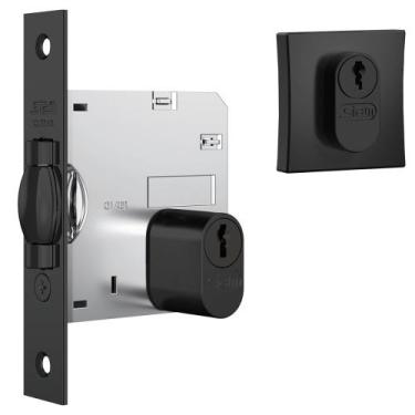 Imagem de Fechadura 1005 com Trinco Rolete e Roseta Quadrada Black - 40775 - STA