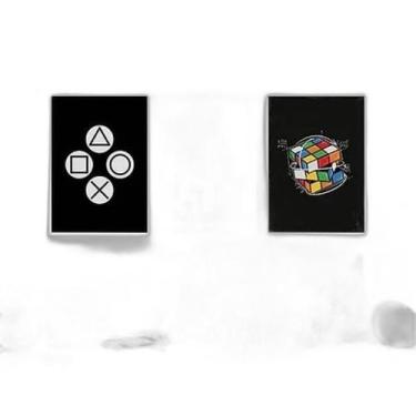 Imagem de Kit Quadros Gamer Cubo Mágico Tetris 33X24Cm 3 Peças - Quadros On-Line