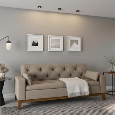 Imagem de Sofá 3 Lugares Las Vegas Suede Bege - Mobly