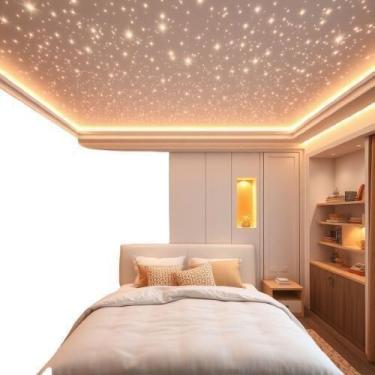 Imagem de Kit Decorativo 100 Fibra Ótica Branco Efeito Luz No Teto - Fibra Ótica