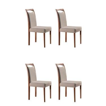 Imagem de Conjunto com 4 Cadeiras de Jantar Lívia Creme - Mobly
