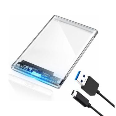 Imagem de Gabinete para disco rígido externo de 2,5'' USB para SATA III Transparente para SSD HDD de 7 mm/9,5 mm e 2,5 polegadas com UASP Compatível com WD Toshiba Samsung PS4 Xbox PC TV - Premium