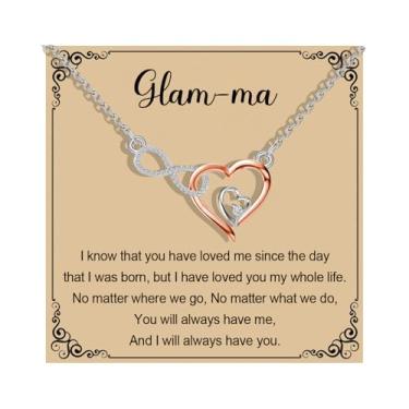 Imagem de MAOFAED Colar de coração infinito para avó, apelidos da vovó, mercadoria do Dia das Mães, Metal, Sem Pedra Preciosa
