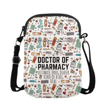 Imagem de MAOFAED Bolsa tiracolo engraçada Pharmacist, Doctor of Pharmacy Ultimate Drug Dealer Kind of A Big Deal (médico de farmácia), Branco