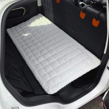 Imagem de AEEISHOMEREFORM Cama de cachorro para banco traseiro de carro, tapete antiderrapante para animais de estimação, cobertor peludo para assento traseiro para cães, capa de assento lavável para extensores