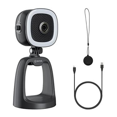 Imagem de Boya Microfone condensador USB para streaming de jogos, PC, podcast, microfone com câmera HD 1080p e luz de preenchimento para YouTube Studio, gravação de música, cantar vídeo para Windows, Mac