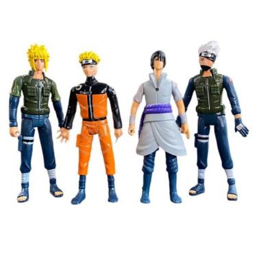 Imagem de Kit 4 Bonecos Action Naruto Shippunden Kakashi Minato Sasuke