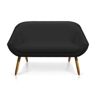 Imagem de Namoradeira Giovana 02 Lugares material sintético Castanho Preto - DRO