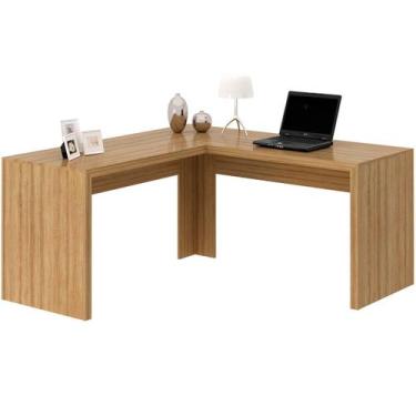 Imagem de Mesa de Canto para Escritório em L Angular MDP - Tecnomobili, Amêndoa