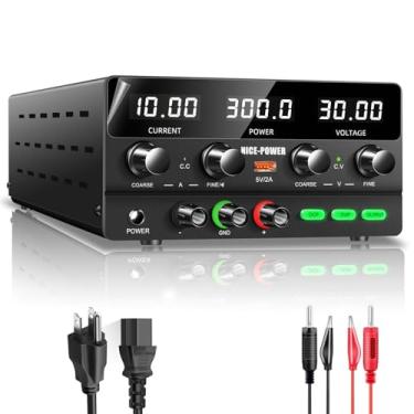 Imagem de NICE-POWER Fonte De Alimentação Dc Variável 30V 10A, Codificador 300W, Comutador Ajustável, Regulado, Display Led Alta Precisão 4 Dígitos, Porta Usb 5V/2A, Suprimentos Laboratório Bancada Com Botão