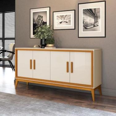 Imagem de Buffet Balcão UN Modelo Retrô Acabamento Com Molduras 4 Portas Cor Nog