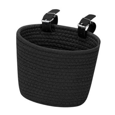 Imagem de Vaveren Cesta de bicicleta infantil multifuncional de fácil instalação, decoração premium para bicicleta, cesta frontal para crianças, camping, compras, Preto