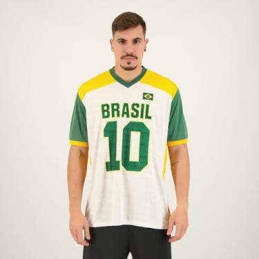 Imagem de Camiseta Braziline Makuna Brasil Masculino - Branco