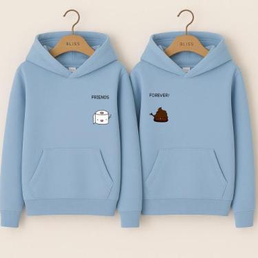 Imagem de Moletom Canguru Friends Forever Entre Rolos e Risos Meme Engraçado Ami