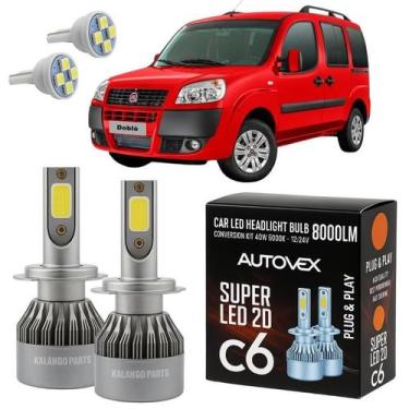 Imagem de Lâmpada Farol Baixo LED H7 Super Branca Fiat Doblo Todos - Autovex