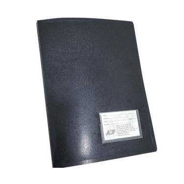 Imagem de Kit 5 Pastas Catalogo Pp Plastica PP A4 Com 10 Envelopes Preta - ACP