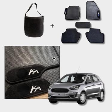 Imagem de Jogo de Tapetes Automotivos em Borracha PVC, Compatível com Ford Ka 2015-2025, 4 Peças, Preto
