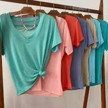 Imagem de Blusa feminina podrinha manga curta gola rasa - Filo modas, Laranja, G