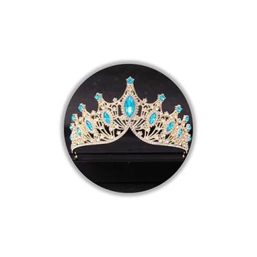 Imagem de TAROSE Coroa para mulheres e meninas, tiaras de cristal rainha com strass, coroa de deusa para casamento, noiva, aniversário, princesa, chá de panela, acessórios de cabelo para mulheres, Metal