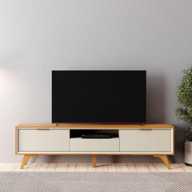Imagem de Rack 3 Gavetas Moderno 2,20m - Viena-naturale-off White - Mavau Móveis