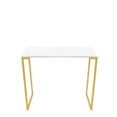 Imagem de Aparador Estilo Industrial Pés Em Aço Dourado-off White - Loja Biliva 