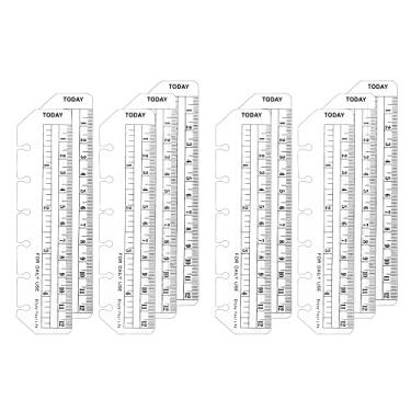 Imagem de Pacote com 10 réguas de plástico transparente de 12,7 cm para fichário A7 com 6 furos, régua de encaixe e marcador de página divisor de página de medição de régua e caderno