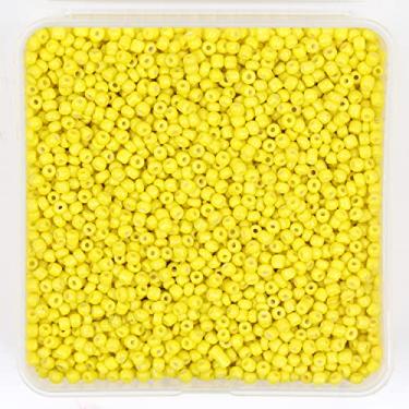 Imagem de Miçangas de semente de 3 mm branco opaco cerca de 5000 peças/150 gramas 8/0 pequenas contas de artesanato para pulseiras faça você mesmo colares artesanato suprimentos de fabricação de joias (amarelo, 3 mm)