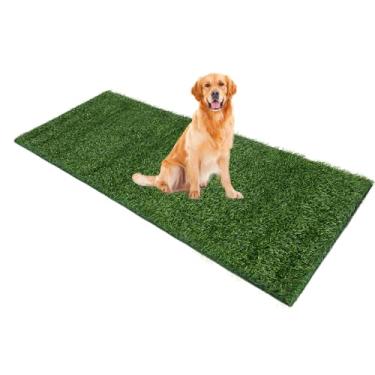 Imagem de Naturei Almofada de grama para cães, 304 x 91 cm, grama artificial para treinamento de animais de estimação, tapete de grama falsa com orifícios de drenagem, fácil de limpar, tapete de grama grande