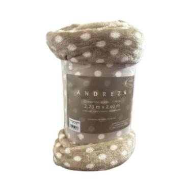 Imagem de Cobertor Queen Ultra Soft Bege Poá Andreza Leve E Quente - Andreza Enx