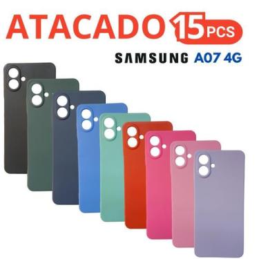 Imagem de Kit 15 Capa Capinhas Coloridas Compatível Para Galaxy A07 4G - Db