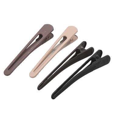 Imagem de 40 clipes de corte de cabelo dos pces, clipes de corte do estilo da conta do pato do metal, grampos de cabeleireiro da dobra sem vinco das mulheres dos homens para o uso do salão