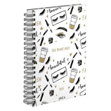 Imagem de Agenda Comercial 2026 Personalizada Capa Dura Salão de Beleza Charm Cores (Ouro)