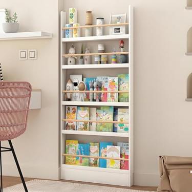 Imagem de Estante Atrás Da Porta, Estante De Economia De Espaço, Estante De Madeira Para Crianças, Organizador Para Brinquedos E Livros, Prateleira De Armazenamento A, Nature, 19.7 × 3.9 × 57.1 in