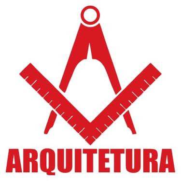 Imagem de Adesivo Profissão Arquitetura para Estudantes Arquitetos Ideal para notebook carro portas vidros Paredes vários tamanhos (VERMELHO, 20x20cm)