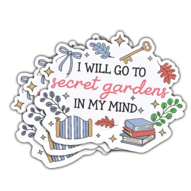 Imagem de Adesivo de 3 peças I Will Go to Secret Gardens in My Mind para jardineiro planta presente I Will Go to Secret Gardens in My Mind adesivos de contos de fadas livro floral decalque de carro para laptop