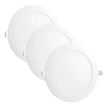 Imagem de Kit 3 Painel Plafon Led 24w Redondo 30Cm Embutir 4000k Bivolt Startec