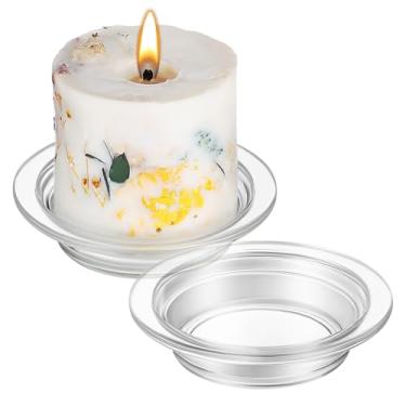 Imagem de VOSAREA 2 peças de suporte de prato para aquecedor de cera de vidro transparente e bandeja de lâmpada de fragrância, placa de substituição para derretimento de cera