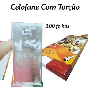 Imagem de Celofane Embalagem pão artesanal, 100 Fls 40x60cm de torção, respira, 