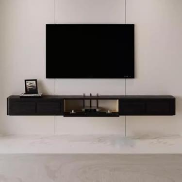 Imagem de Unidade De Tv Flutuante Para Sala De Estar Armário De Tv Preto Cor De Nogueira Console Multimídia Montado Na Parede Suporte De Tv Flutuante, A, 120x24x18cm
