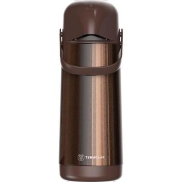 Imagem de Garrafa Térmica de Pressão Lumina Marrom 1,0L com Ampola de Vidro - Te