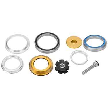 Imagem de Bicicleta Hule Stem Headset Bikeing Bowl Group Grupo de alta performance Alumínio Bicicleta Frente Front Forek fone de ouvido à prova d'água à prova de poeira para tubo de cone (Ouro)