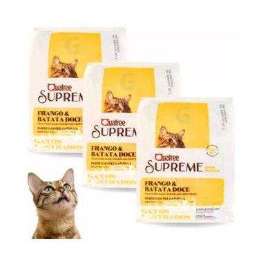 Imagem de Kit ração Quatree supreme gato castrado frango de 1kg, 3kg
