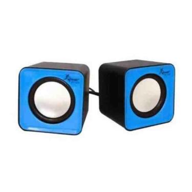 Imagem de Mini Caixa De Som Para Computador Usb P2 Azul