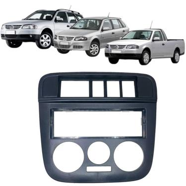 Imagem de Moldura 1 Din Gol G4 Parati Saveiro 2006 à 2009 5 Botões Preta Painel Rádio Som Expex Epx Vw-534