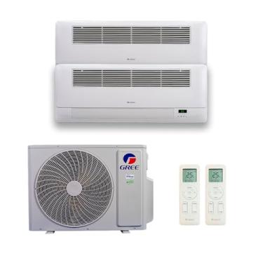 Imagem de Ar Condicionado Bi Split Gree Inverter G Max 18.000 Btus (2x Cassete 9.000) Quente e Frio 220v R-32